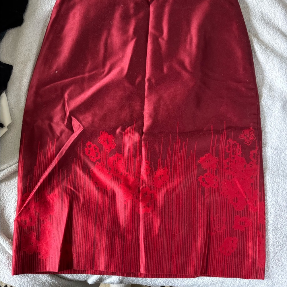 Elegant Red Floral Skirt from Banana republic